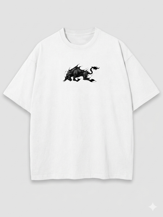 Anime Oversized Graphic T-Shirt - Black & White Style